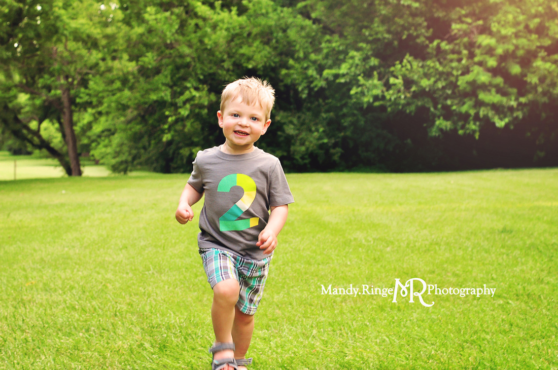 Second birthday portraits // outdoors, two year old boy // Wheeler Park - Geneva, IL // by Mandy Ringe Photography