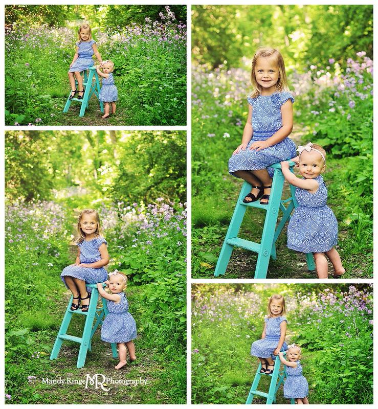 Sisters - Sibling portraits // Outdoor spring photos // Fabyan Forest Preserve - Geneva, IL // by Mandy Ringe Photography