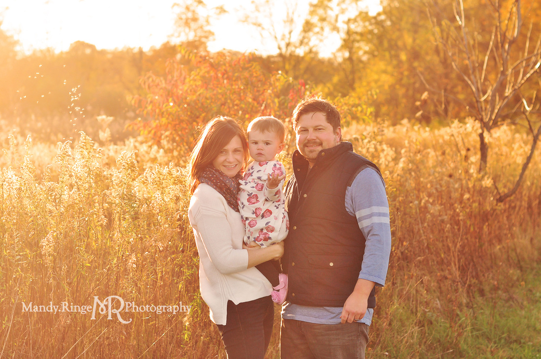 Fall family portraits // Backlighting, prairie, goldenrod, golden hour // Leroy Oakes Forest Preserve - St. Charles, IL // by Mandy Ringe Photography
