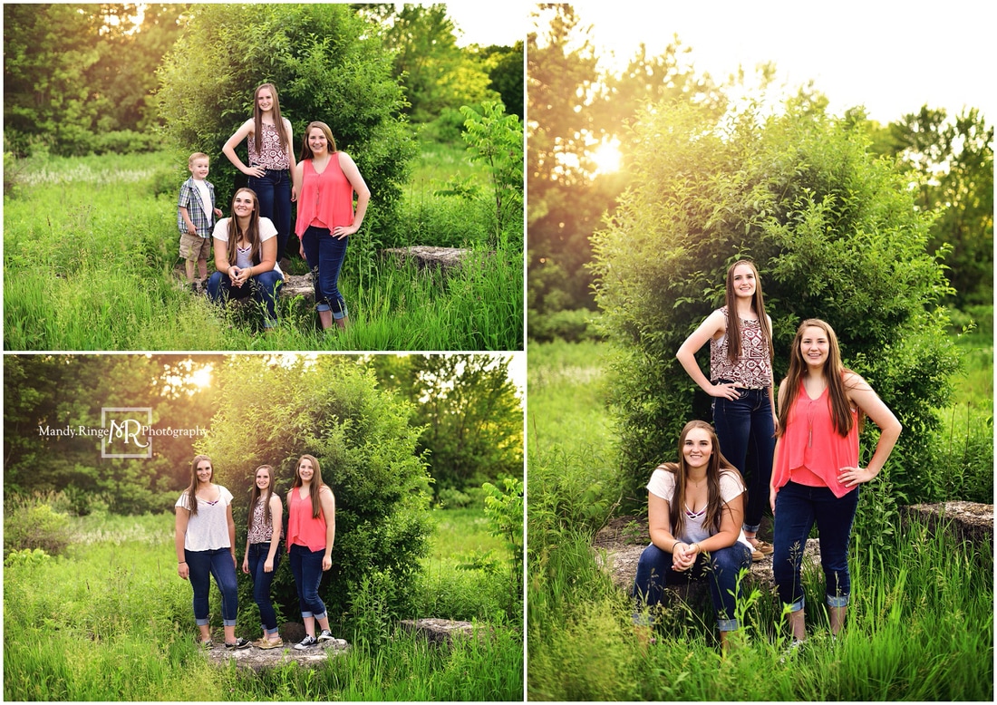  Sibling Portraits // outdoors, posing on a rock // Leroy Oakes - St. Charles, IL // by Mandy Ringe Photography