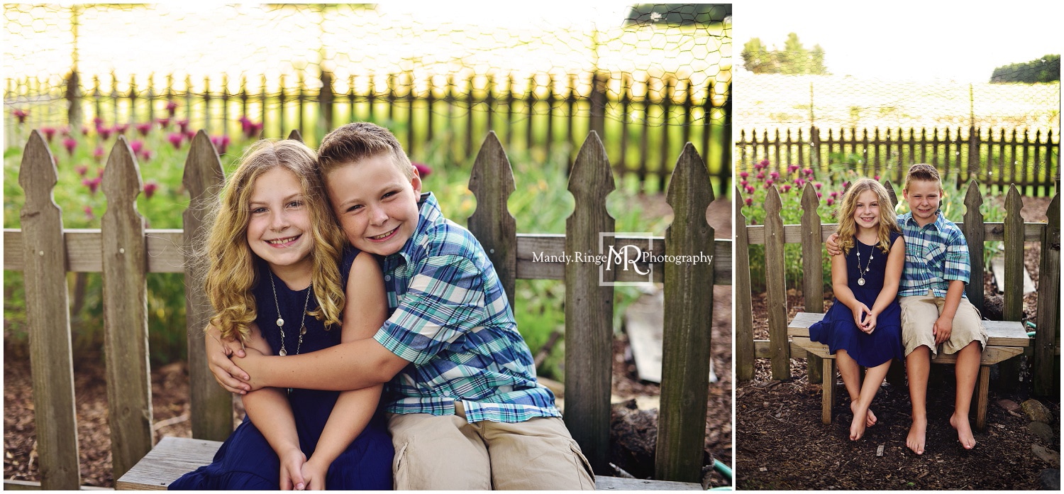 Family portraits // Siblings, outdoors, garden, summer // Leroy Oakes - St. Charles, IL // by Mandy Ringe Photography