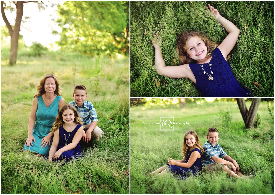 Family portraits // Siblings, outdoors, tall grass, summer // Leroy Oakes - St. Charles, IL // by Mandy Ringe Photography