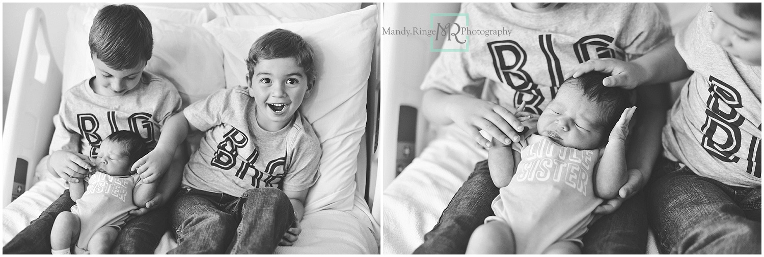 Fresh 48 hospital portraits // newborn girl, family of five, big brothers, little sister // Delnor Hospital - Geneva, IL // by Mandy Ringe Photography