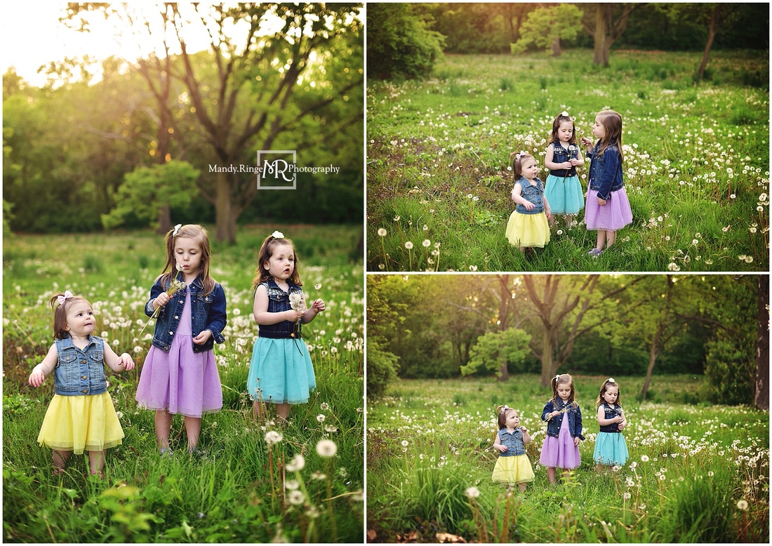 Spring family portraits // Outdoors, garden, family of five, all girl siblings // Fabyan Forest Preserve - Geneva, IL // by Mandy Ringe Photography