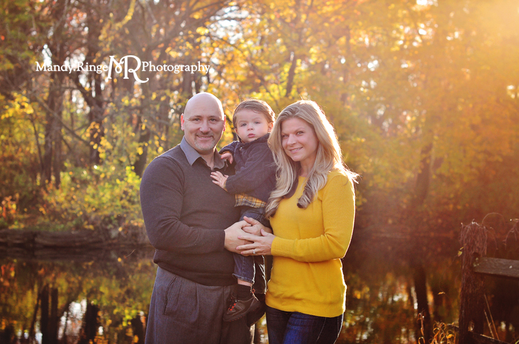 Fall family portraits // pond, fall foliage // Delnor Woods - St Charles, IL // by Mandy Rnige Photography