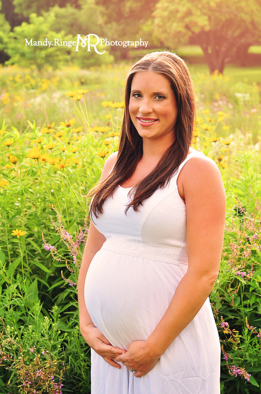 Summer maternity portraits // outdoors, wildflower field, maternity // Wheeler Park - Geneva, IL // by Mandy Ringe Photography