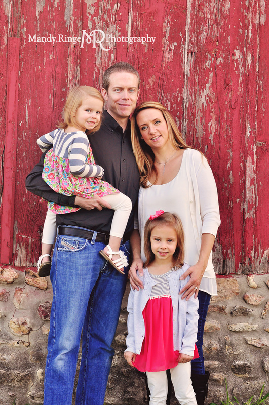 Family portraits // red barn // Leroy Oakes Forest Preserve - St. Charles, IL // by Mandy Ringe Photography