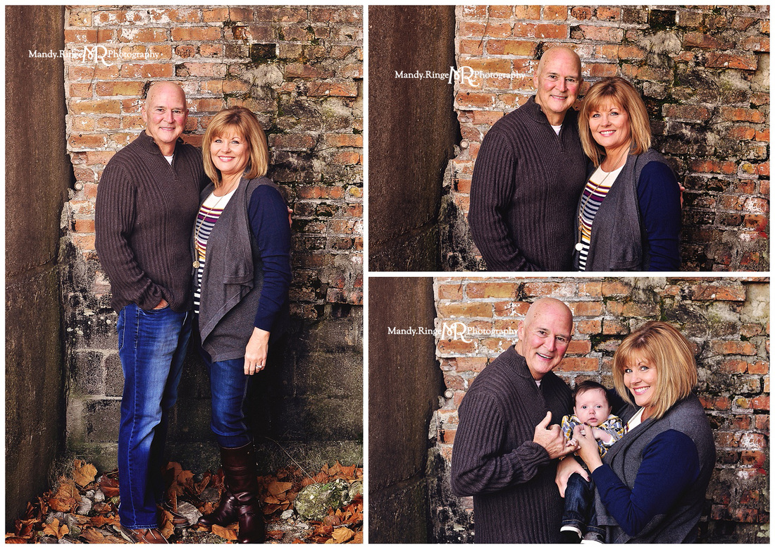 Extended Family Portrait Session // Old brick backdrop // Leroy Oakes Forest Preserve - St Charles, IL // by Mandy Ringe Photography