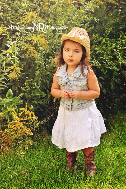 2 year old girl // Cowboy hat, boots, cowgirl, denim, summer // St. Charles, IL // by Mandy Ringe Photography