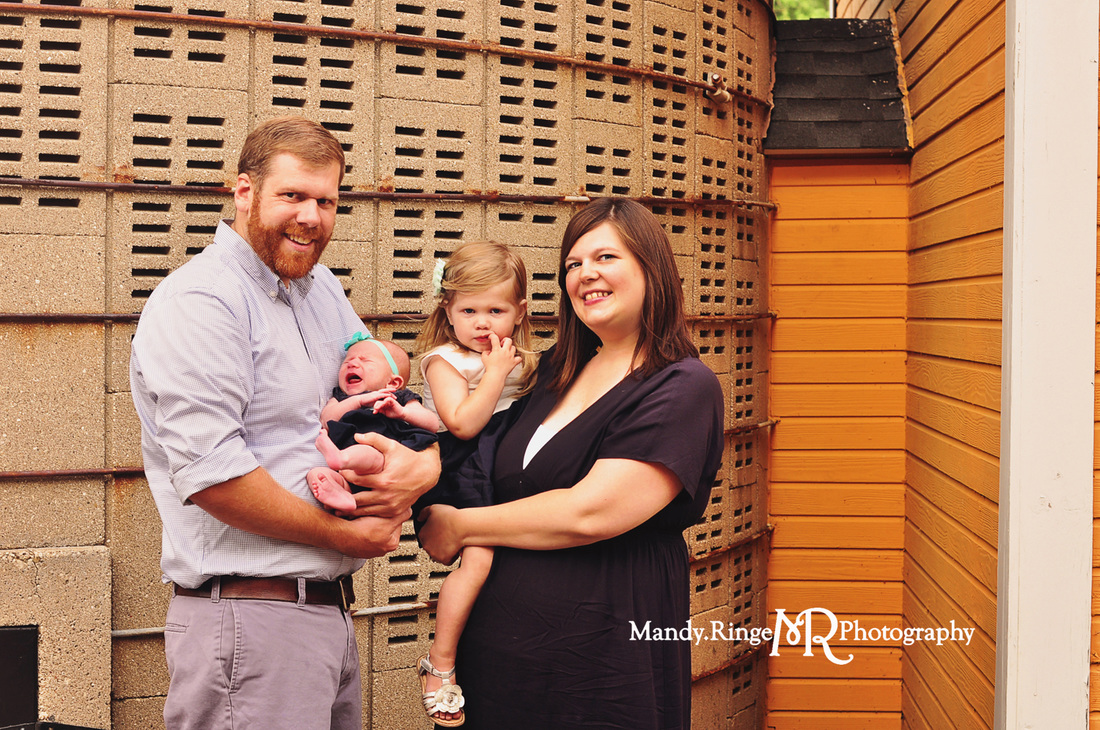 Family portraits // Yellow Barn, concrete silo // St. James Farm - Winfield, IL // by Mandy Ringe Photography