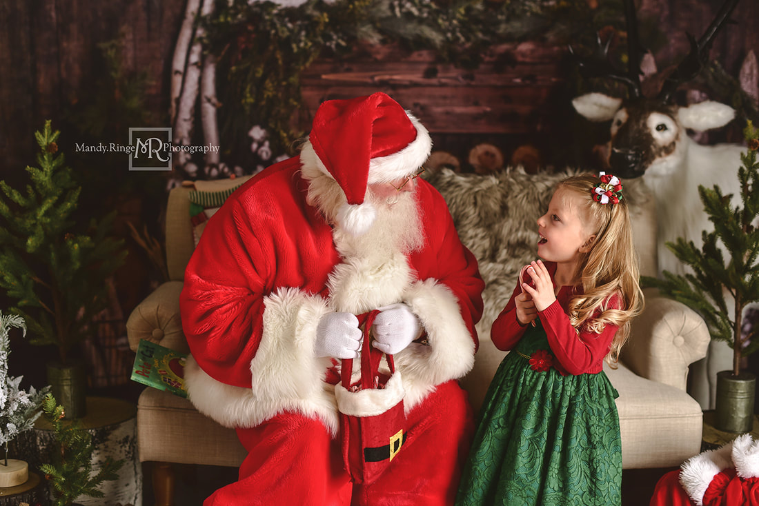 Santa mini session // Christmas, Santa Claus, Reindeer, Baby Dream Backdrops, rustic // by Mandy Ringe Photography // St. Charles, IL Photographer