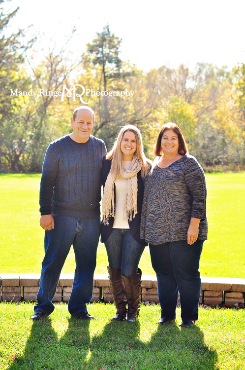 Fall extended family portraits // fall trees, backlit // Delnor Woods Park - St. Charles, IL // by Mandy Ringe Photography