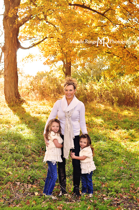 Fall family mini sessions // bright yellow trees, fall foliage, colorful leaves// Leroy Oakes - St. Charles, IL // by Mandy Ringe Photography