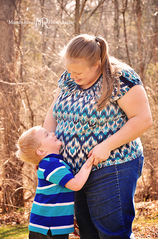 Maternity photo shoot // Boys, baby number two, mother and son, looking at each other // Camden, OH // by Mandy Ringe Photography
