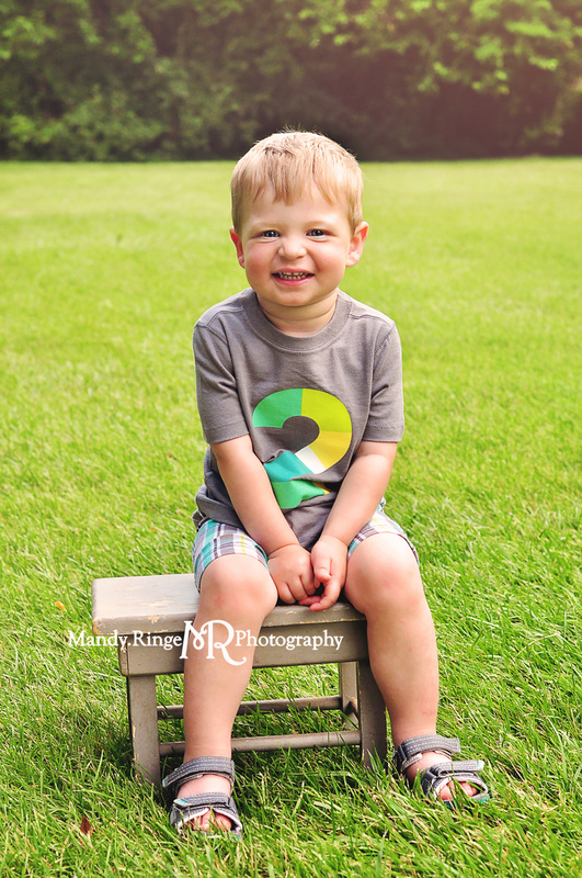Second birthday portraits // outdoors, two year old boy // Wheeler Park - Geneva, IL // by Mandy Ringe Photography