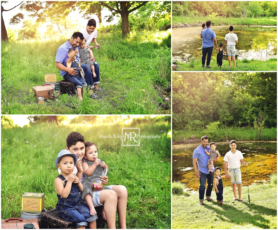 Daddy and Me mini session event // fishing, pond, gummy worms, tackle box, summer // Leroy Oakes - St. Charles, IL // by Mandy Ringe Photography
