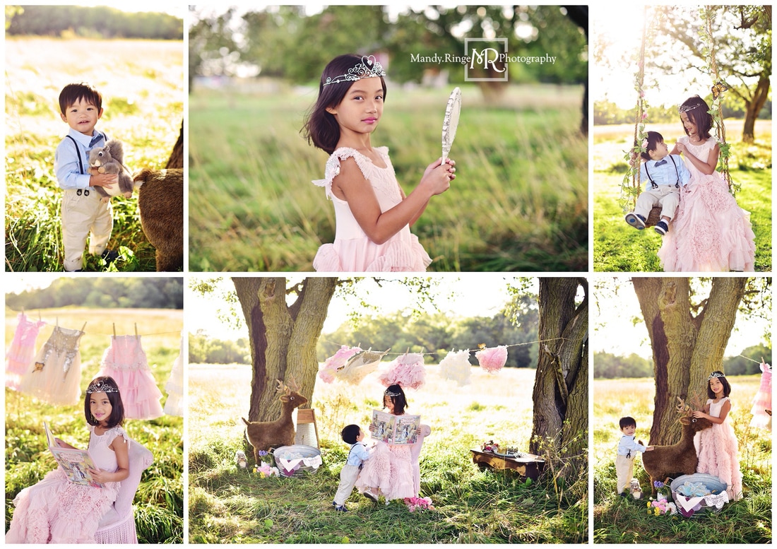 Princess for a day mini sessions // wash day, fancy dresses, frog prince, outdoors, clothesline, washtub // St. Charles, IL // by Mandy Ringe Photography