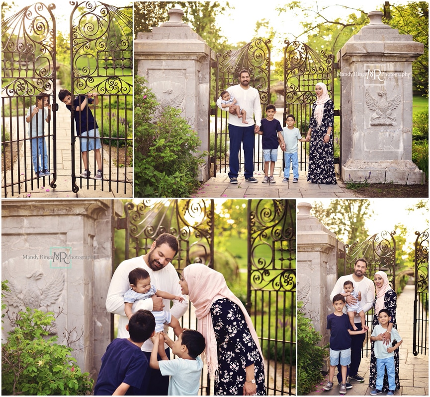 Outdoor family portraits // iron gate, brothers, spring // Fabyan Forest Preserve - Geneva, IL // by Mandy Ringe Photography