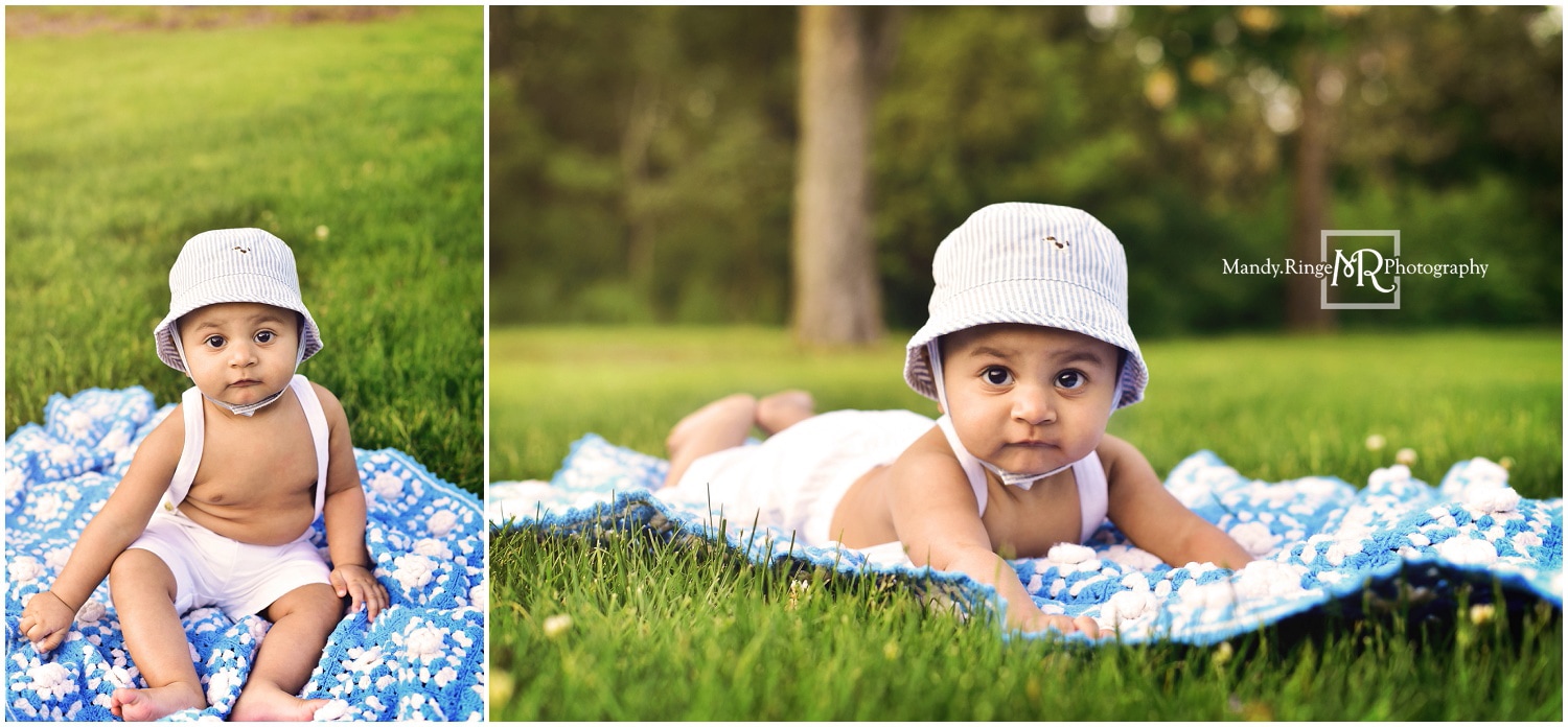 Outdoor family portraits // 6 month boy portraits // Fabyan Forest Preserve - Geneva, IL // by Mandy Ringe Photography