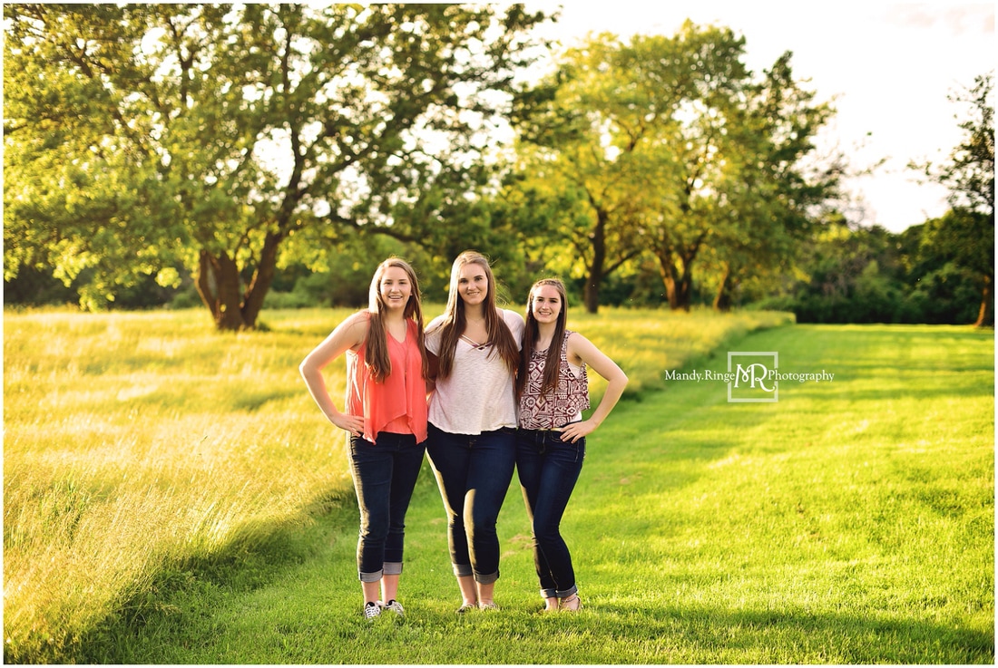 Sibling Portraits // three sisters // Leroy Oakes - St. Charles, IL // by Mandy Ringe Photography