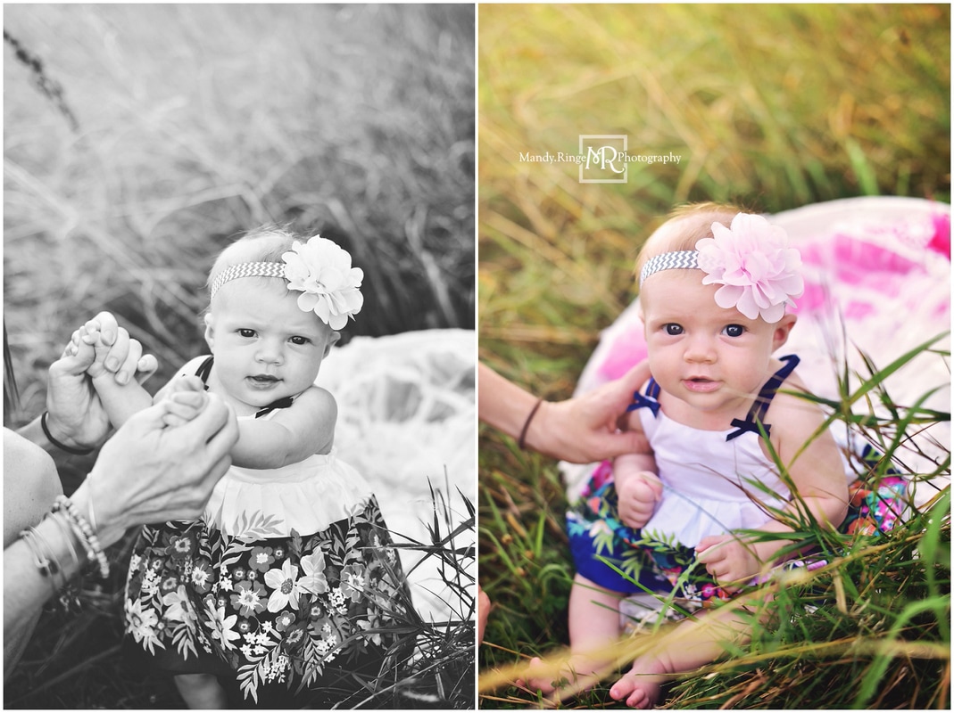 3 month milestone portraits // baby girl, outdoors, summer // Leroy Oakes - St. Charles, IL // by Mandy Ringe Photography