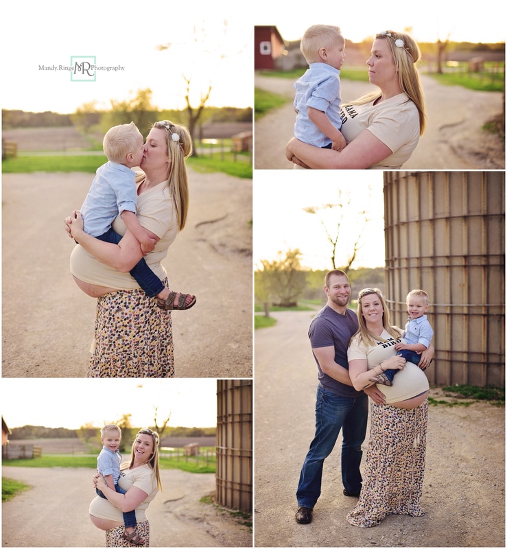 Family maternity portraits // outdoors, rustic, barn, farm, soon to be 4 // St. Charles, IL // by Mandy Ringe Photography