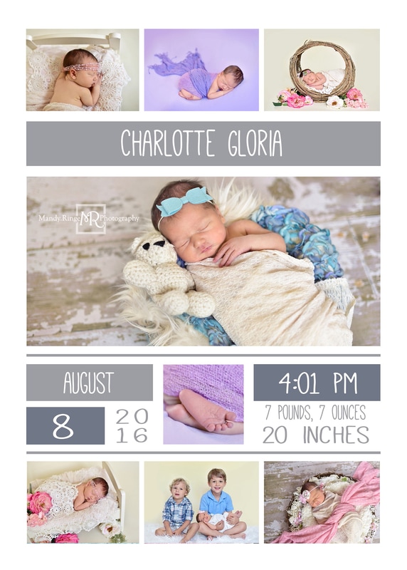 Newborn girl portraits // photo collage // St. Charles, IL // by Mandy Ringe Photography