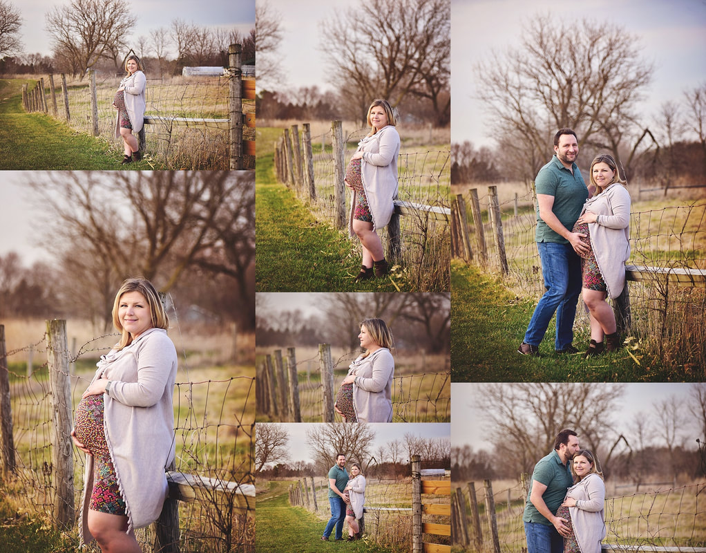 Maternity portraits // outdoors, early spring, sunset, golden hour, mom and dad, parents // St. Charles, IL Photorapher // Mandy Ringe Photography