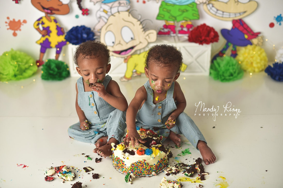 twin boy milestone session, first birthday, cake smash //Rugrats theme // Mandy Ringe Photography // Sycamore, IL Photographer