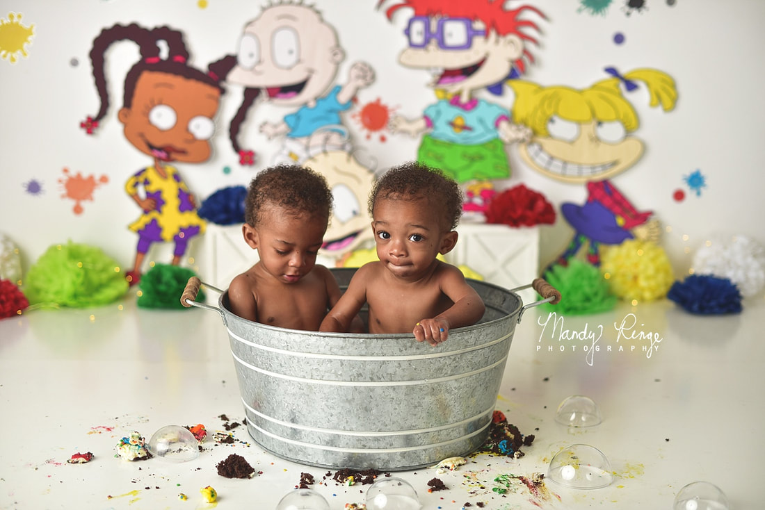 twin boy milestone session, first birthday, cake smash //Rugrats theme // Mandy Ringe Photography // Sycamore, IL Photographer