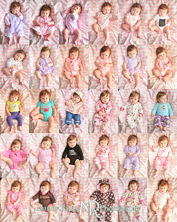 Photos of every outfit for a baby girl for a year // by Mandy Ringe Photography