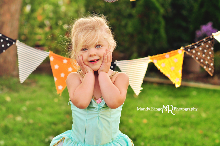 Halloween costume mini session // hay bale, pumpkins, gourds, pennant banner, trick or treat, outdoors // St. Charles, IL // by Mandy Ringe photography