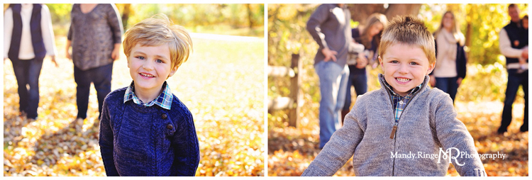 Fall extended family portraits // fall trees, leaves // Delnor Woods Park - St. Charles, IL // by Mandy Ringe Photography