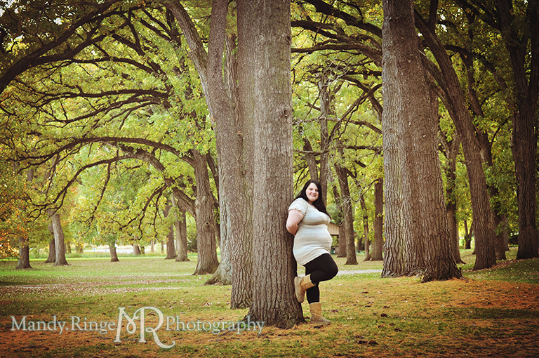 Teen girl standing in a grove of oak trees // Senior Photos // Fabyan Forest Preserve - Batavia, IL // by Mandy Ringe Photography