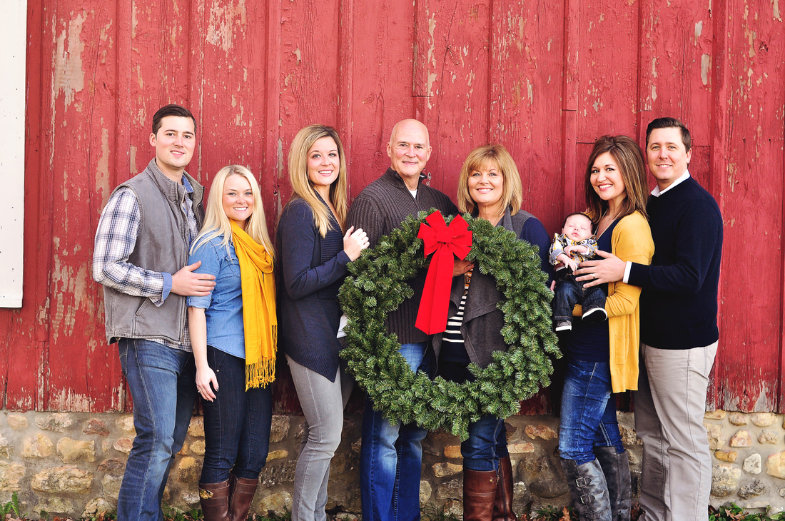 Extended Family Portrait Session // Red barn // Leroy Oakes Forest Preserve - St Charles, IL // by Mandy Ringe Photography