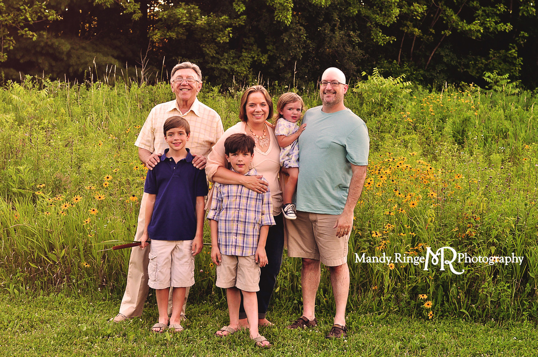 Extended family portraits // Wildflowers // Leroy Oakes Forest Preserve - St. Charles, IL // by Mandy Ringe Photography