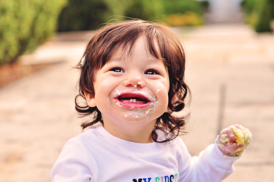 First birthday portraits // boy, cake smash, garden, outdoors, 12 months // Hurley Gardens - Wheaton, IL // by Mandy Ringe Photography