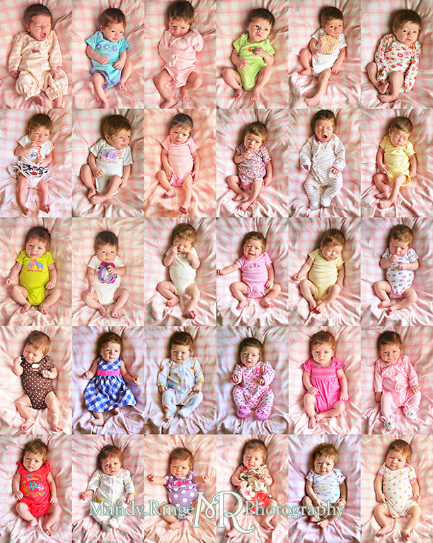 Photos of every outfit for a baby girl for a year // by Mandy Ringe Photography