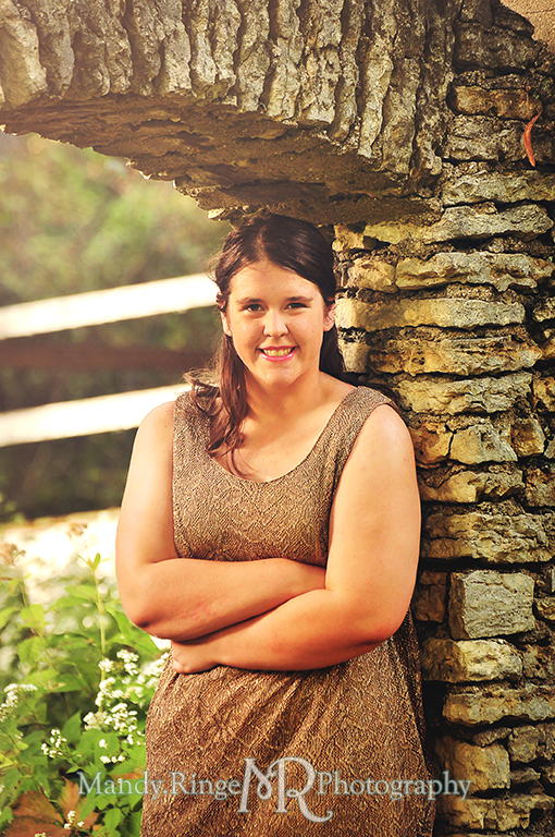 Teen girl portrait - Sweet Sixteen // Posing under a stone arch // Fabyan Forest Preserve // by Mandy Ringe Photography
