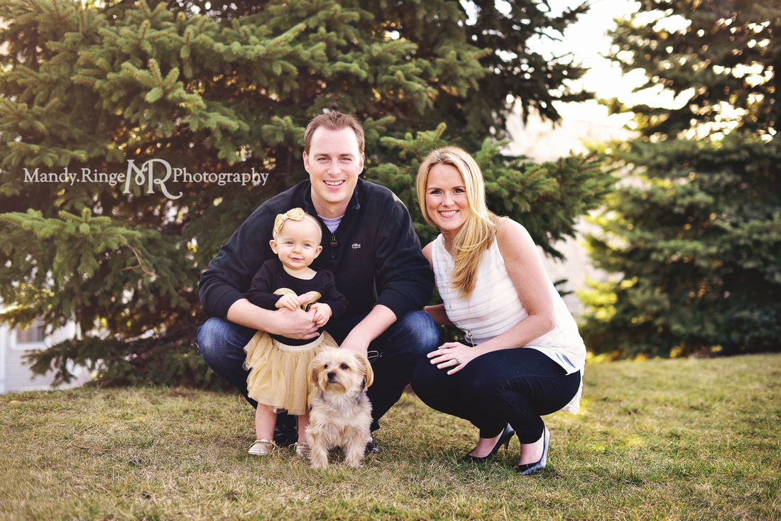 First birthday portraits // family photos, outdoors, black and gold // by Mandy Ringe Photography