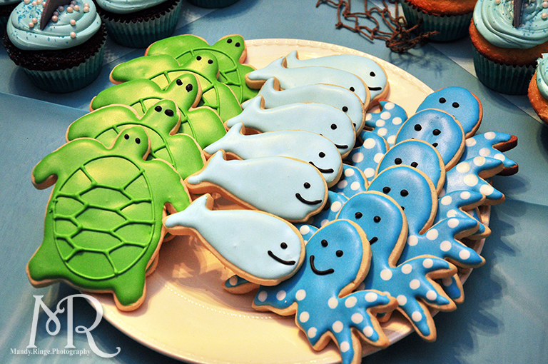 Under the Sea themed birthday party // Iced sugar cookies  // Boy's first birthday // by Mandy Ringe Photography