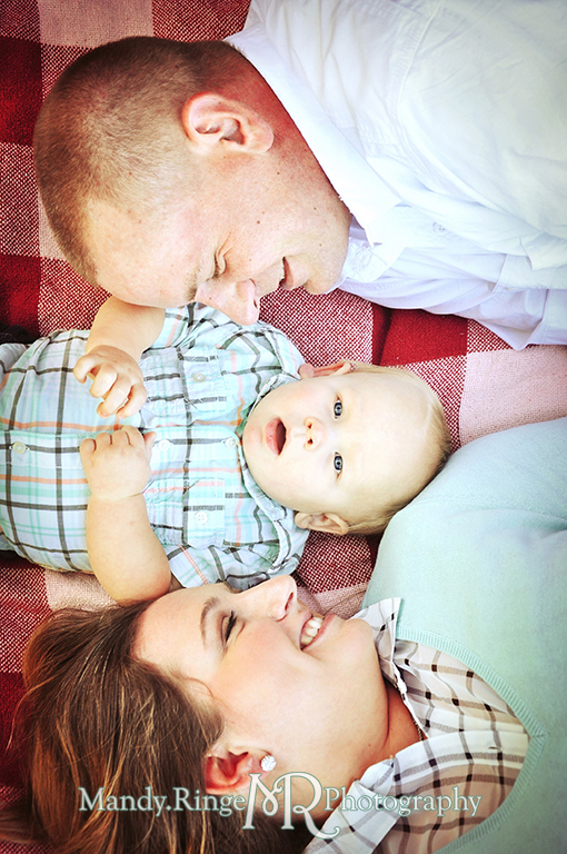Family photos laying on a blanket, shot from above // Leroy Oaks // St Charles, IL // by Mandy Ringe Photography