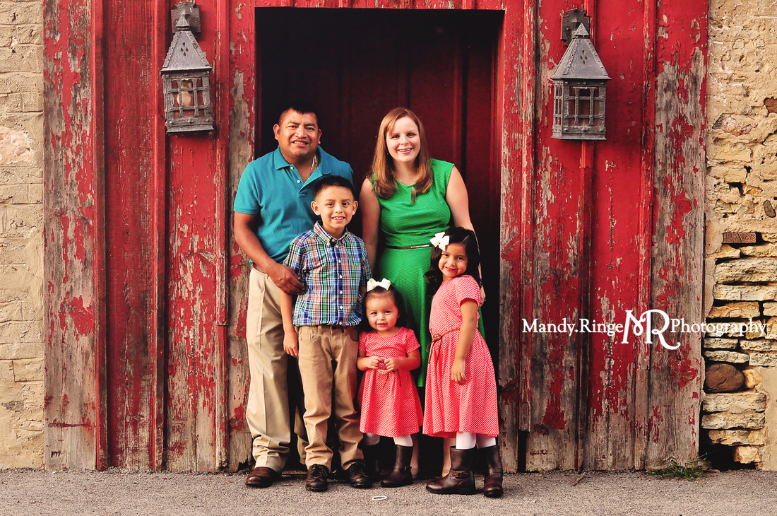 Summer family portraits // red barn, stone, lanterns // Leroy Oakes Forest Preserve - St. Charles, IL // by Mandy Ringe Photography