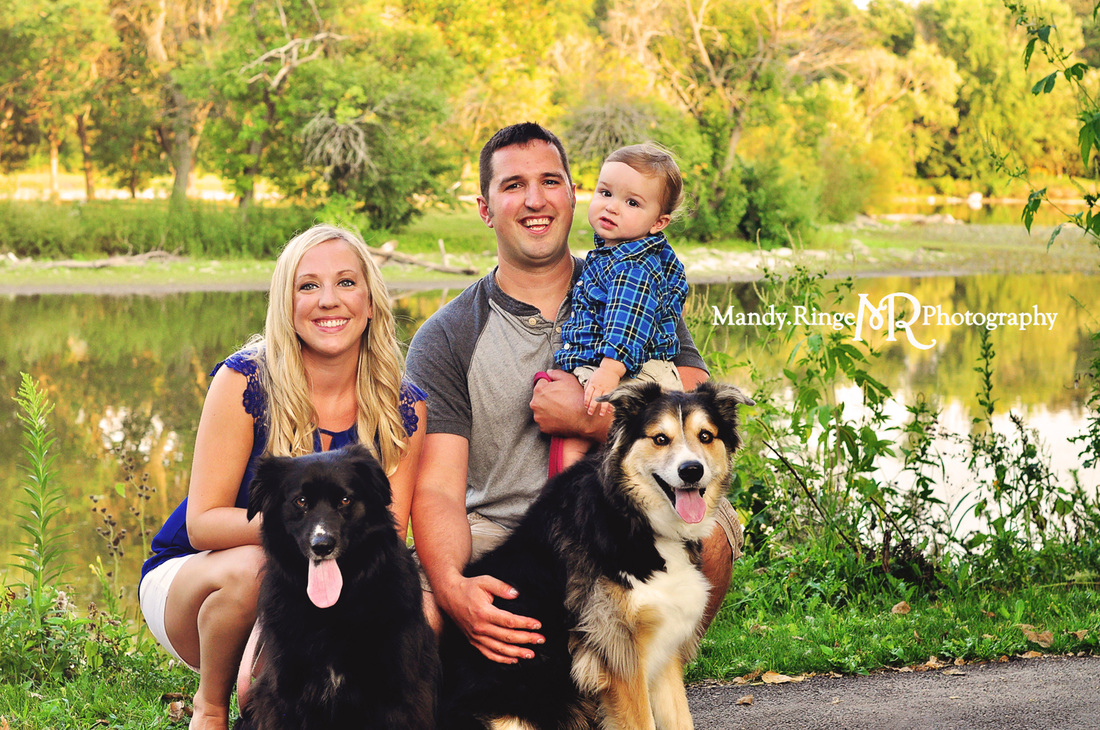 Summer family portraits // Fox River, dogs, bike path // Fabyan Forest Preserve - Geneva, IL // by Mandy Ringe Photography