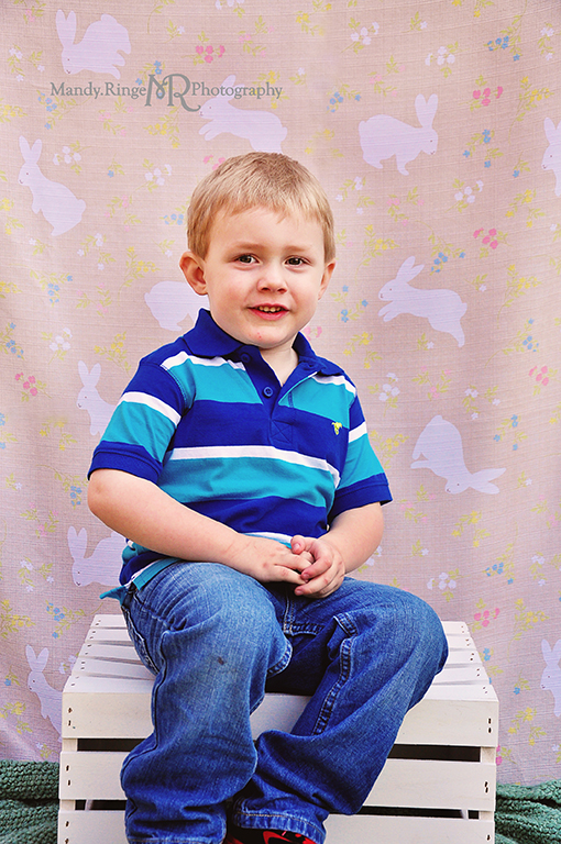 Easter photo shoot // Cousins, boys, bunny backdrop // Camden, OH // by Mandy Ringe Photography