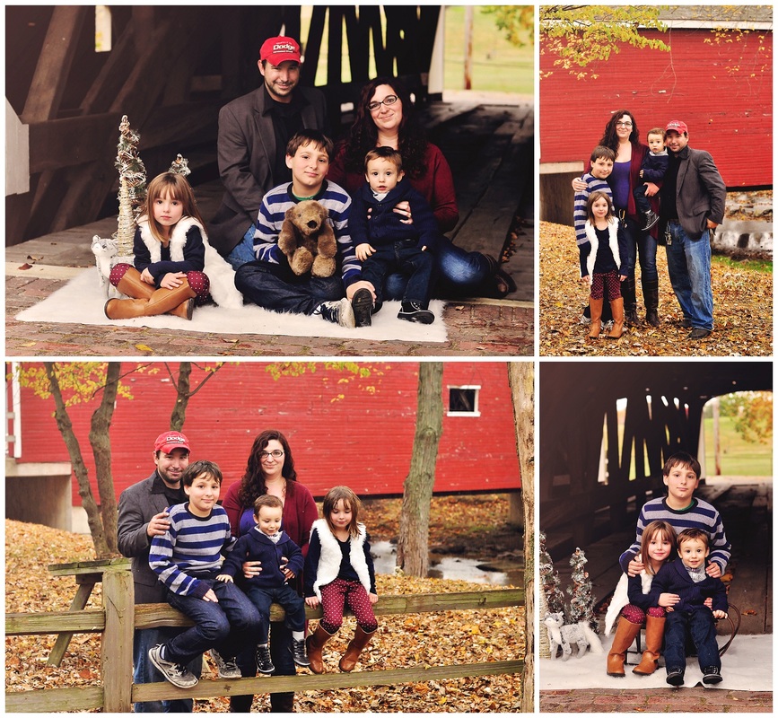 Fall family mini session // travelling photograper, hometown session, Roberts Bridge, lake, dam, covered bridge, fall leaves // Crystal Lake - Eaton, OH // by Mandy Ringe Photography
