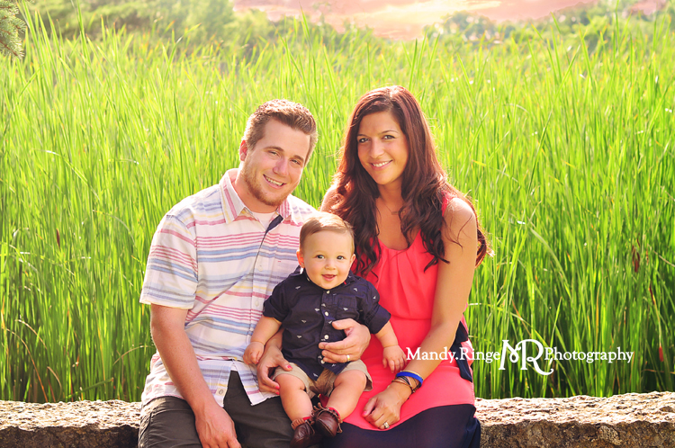 Family Portraits // Stone bench, reeds // Leroy Oakes - St. Charles, IL // by Mandy Ringe Photography