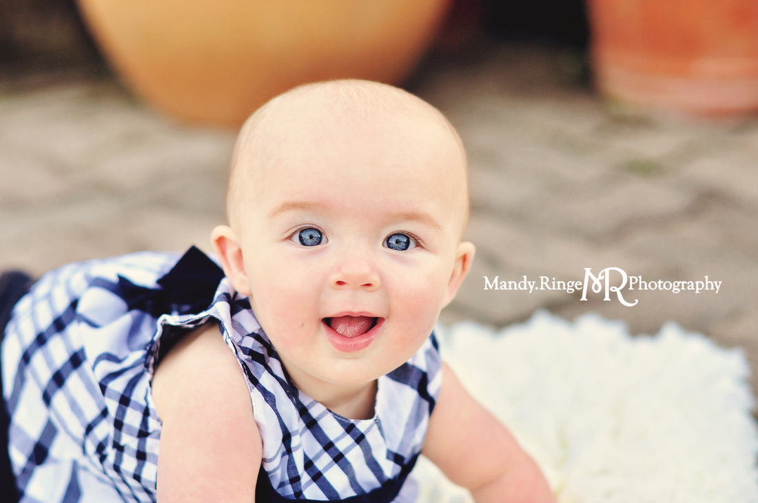 Six month milestone portraits // baby girl, outdoors, garden // Cantigny Gardens - Wheaton, IL // by Mandy Ringe Photography