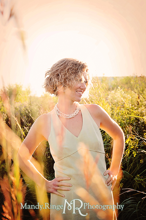 Model Laurie Rouse standing on a path through the prairie // Peck Farm Park // Geneva, IL // by Mandy Ringe Photography