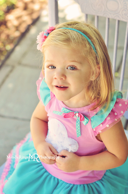 Second birthday portraits // icecream cone dress, pink and blue, purple chair // Fabyan Forest Preserve - Batavia, IL // by Mandy Ringe Photography